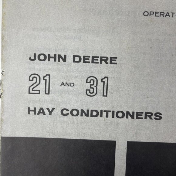 John Deere 21 and 31 Hay Conditioners Operator's Manual OM H90845H - Picture 5 of 11
